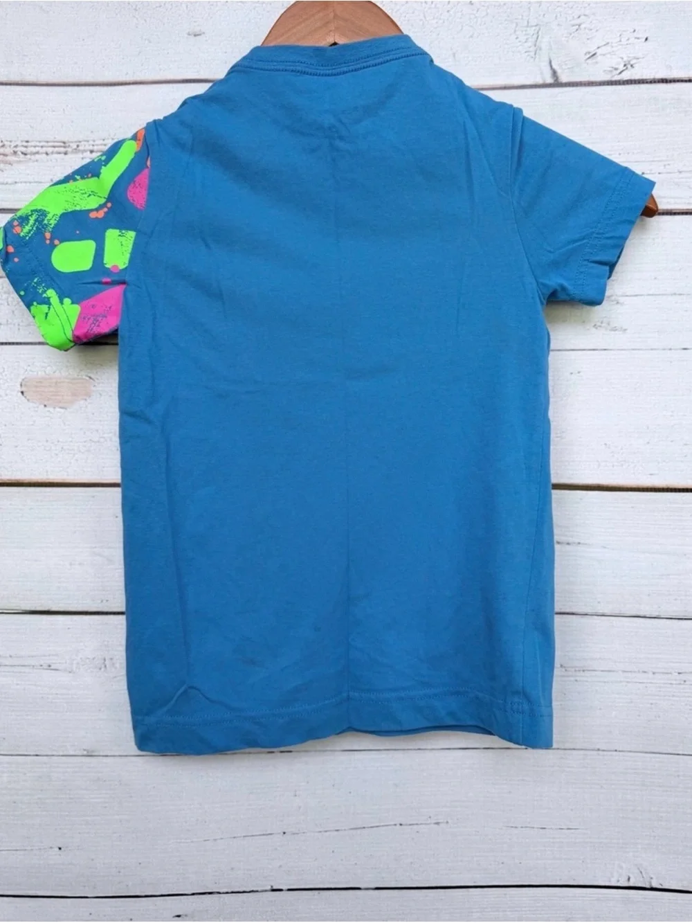 Nike Blue 'Just Do It' Graphic Tee with Neon Accents